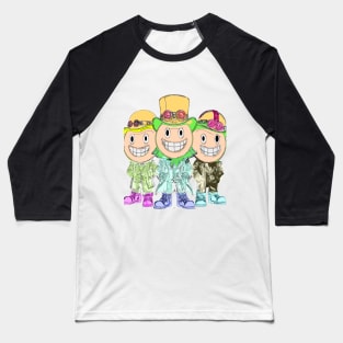 Three Smiling Friends Baseball T-Shirt